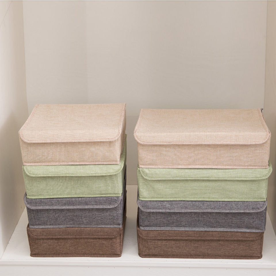 SOGA Grey Flip Top Underwear Storage Box Foldable Wardrobe Partition Drawer Home Organiser