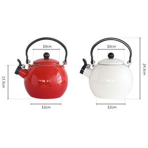 SOGA 2X 2 Litre Ceramic Enameled Porcelain Kettle Kitchen Red
