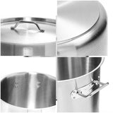 SOGA Stock Pot 143L Top Grade Thick Stainless Steel Stockpot 18/10