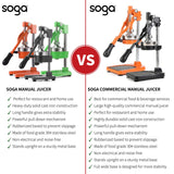 SOGA 2X Commercial Manual Juicer Hand Press Juice Extractor Squeezer Orange Citrus Yellow