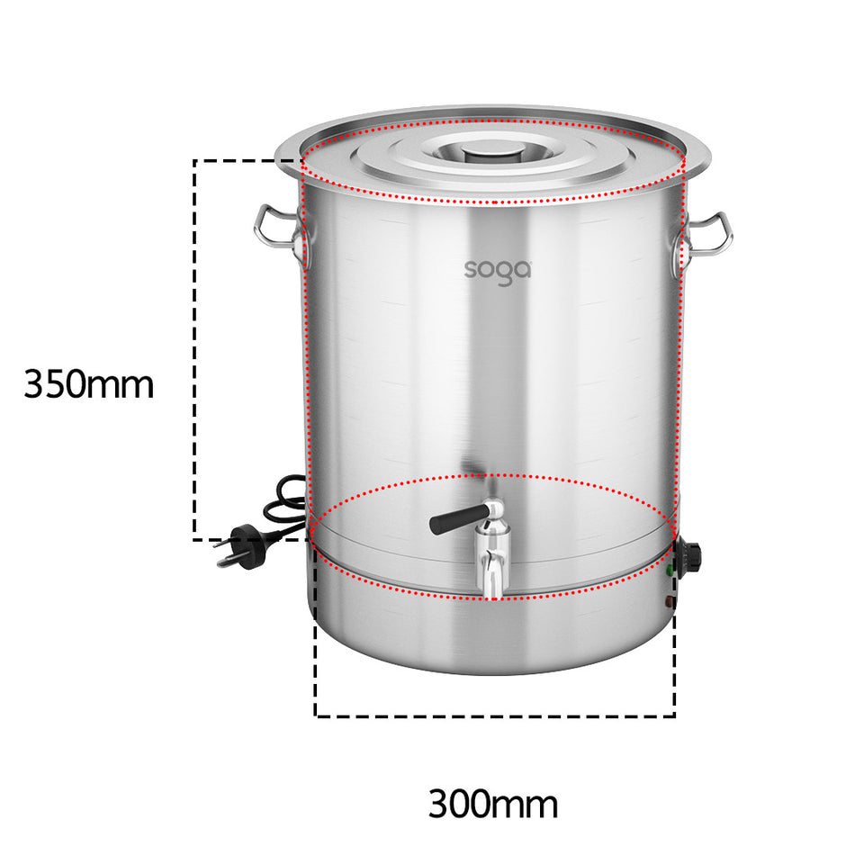 SOGA 2X 21L Stainless Steel URN Commercial Water Boiler  2200W