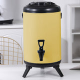 SOGA 4X 16L Stainless Steel Insulated Milk Tea Barrel Hot and Cold Beverage Dispenser Container with Faucet Yellow