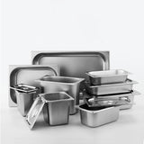 SOGA 12X Gastronorm GN Pan Full Size 1/3 GN Pan 6.5 cm Deep Stainless Steel Tray with Lid