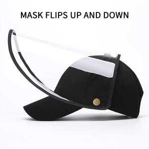 2X Outdoor Protection Hat Anti-Fog Pollution Dust Saliva Protective Cap Full Face Shield Cover Adult Black