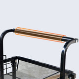 SOGA 3 Tier Steel Black Adjustable Kitchen Cart Multi-Functional Shelves Storage Organizer with Wheels