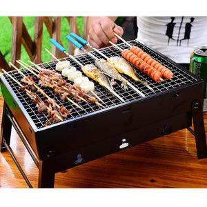 SOGA 43cm Portable Folding Thick Box-Type Charcoal Grill for Outdoor BBQ Camping