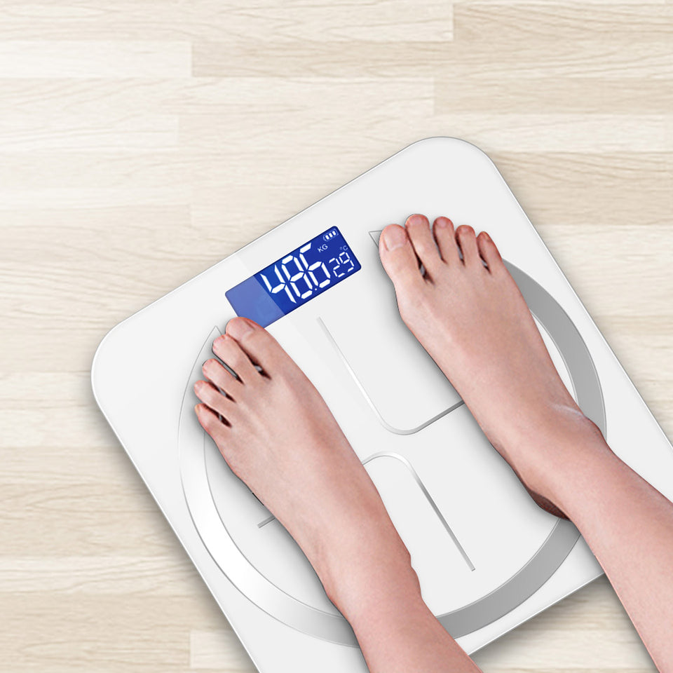 SOGA 180kg Glass LCD Digital Fitness Weight Bathroom Body Electronic Scales White