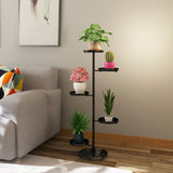 SOGA 2X 3 Tier Black Round Plant Stand Flowerpot Tray Display Living Room Balcony Metal Decorative Shelf