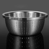 SOGA 2X Stainless Steel Nesting Basin Colander Perforated Kitchen Sink Washing Bowl Metal Basket Strainer Set of 5