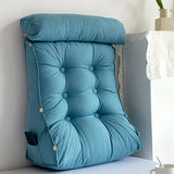 SOGA 2X 60cm Blue Triangular Wedge Lumbar Pillow Headboard Backrest Sofa Bed Cushion Home Decor