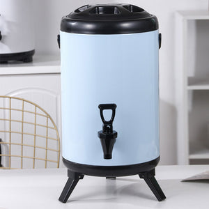 SOGA 2X 14L Stainless Steel Insulated Milk Tea Barrel Hot and Cold Beverage Dispenser Container with Faucet White