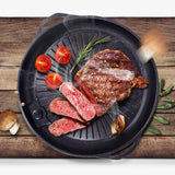 SOGA Non Stick Stone Coated Korean BBQ Grill Plate Round