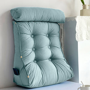 SOGA 45cm Green Triangular Wedge Lumbar Pillow Headboard Backrest Sofa Bed Cushion Home Decor