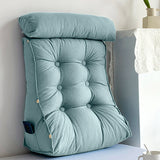 SOGA 45cm Green Triangular Wedge Lumbar Pillow Headboard Backrest Sofa Bed Cushion Home Decor