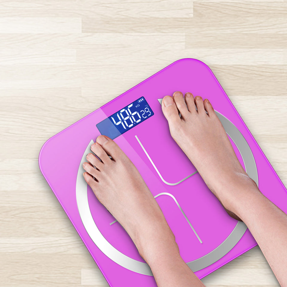 SOGA 180kg Glass LCD Digital Fitness Weight Bathroom Body Electronic Scales Pink