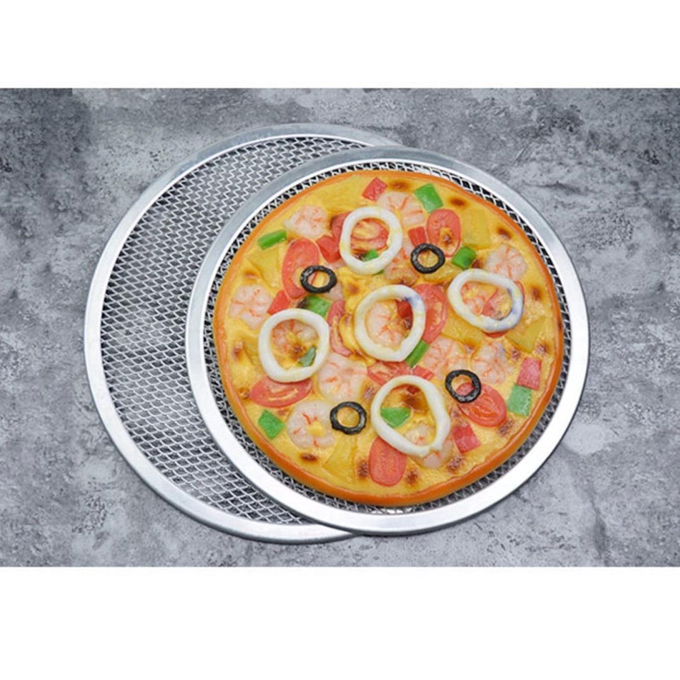 SOGA 6X 12-inch Round Seamless Aluminium Nonstick Commercial Grade Pizza Screen Baking Pan