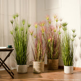 SOGA 150cm Purple-Red Artificial Indoor Potted Papyrus Plant Tree Fake Simulation Decorative
