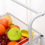 SOGA 2X 3 Tier Steel White Adjustable Kitchen Cart Multi-Functional Shelves Storage Organizer with Wheels