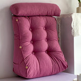 SOGA 2X 45cm Magenta Triangular Wedge Lumbar Pillow Headboard Backrest Sofa Bed Cushion Home Decor