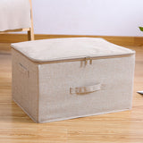 SOGA 2X Beige Large Portable Double Zipper Storage Box Moisture Proof Clothes Basket Foldable Home Organiser