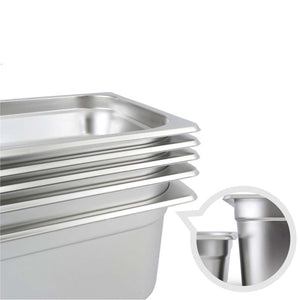 SOGA Gastronorm GN Pan Full Size 1/2 GN Pan 20cm Deep Stainless Steel Tray With Lid