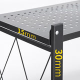 SOGA 2X 4 Tier Steel Foldable Kitchen Cart Multi-Functional Shelves with Wheels