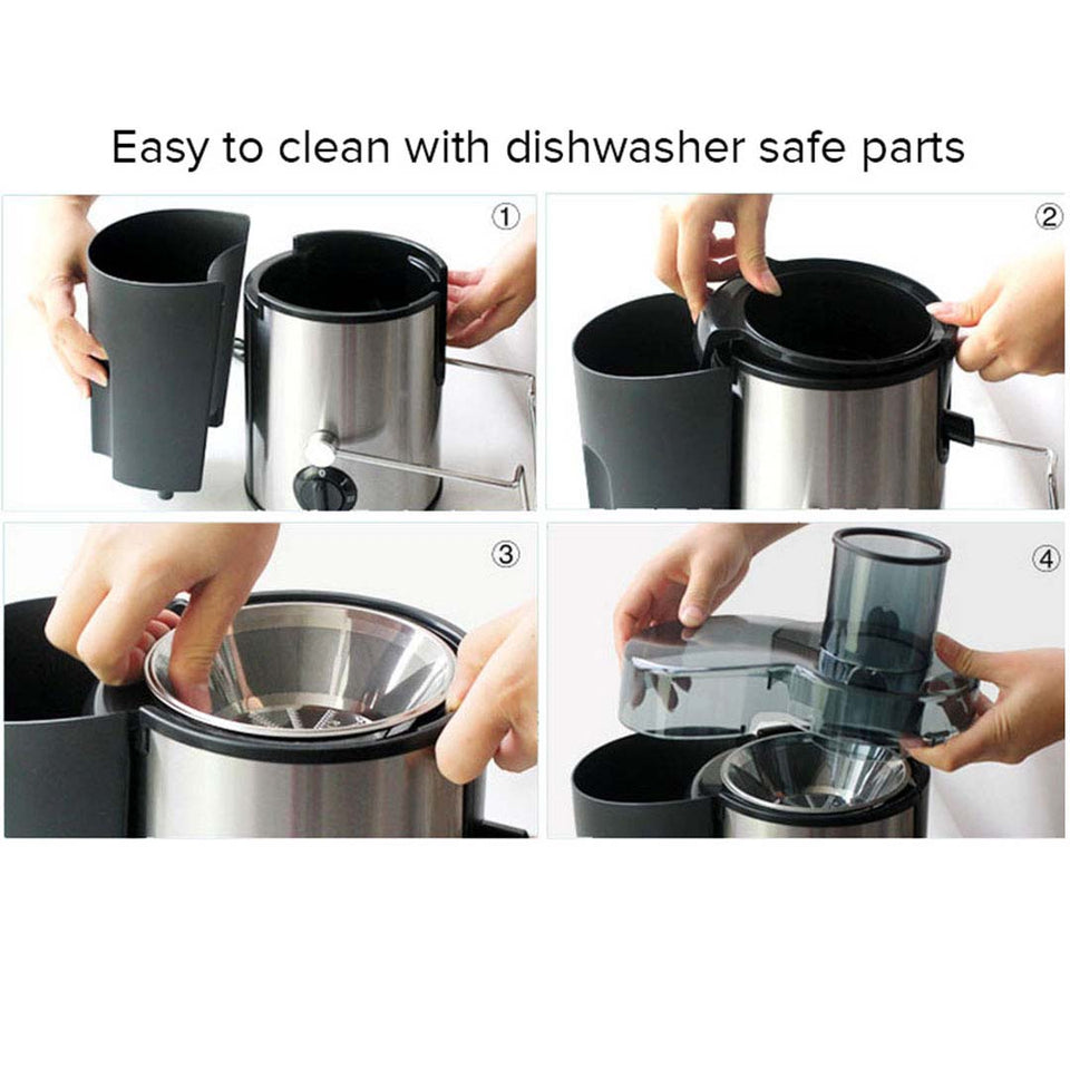 SOGA Juicer 400W Professional Stainless Steel Whole Fruit Vegetable Juice Extractor Diet Chrome
