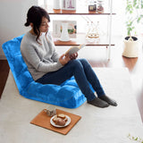 SOGA Floor Recliner Folding Lounge Sofa Futon Couch Folding Chair Cushion Blue