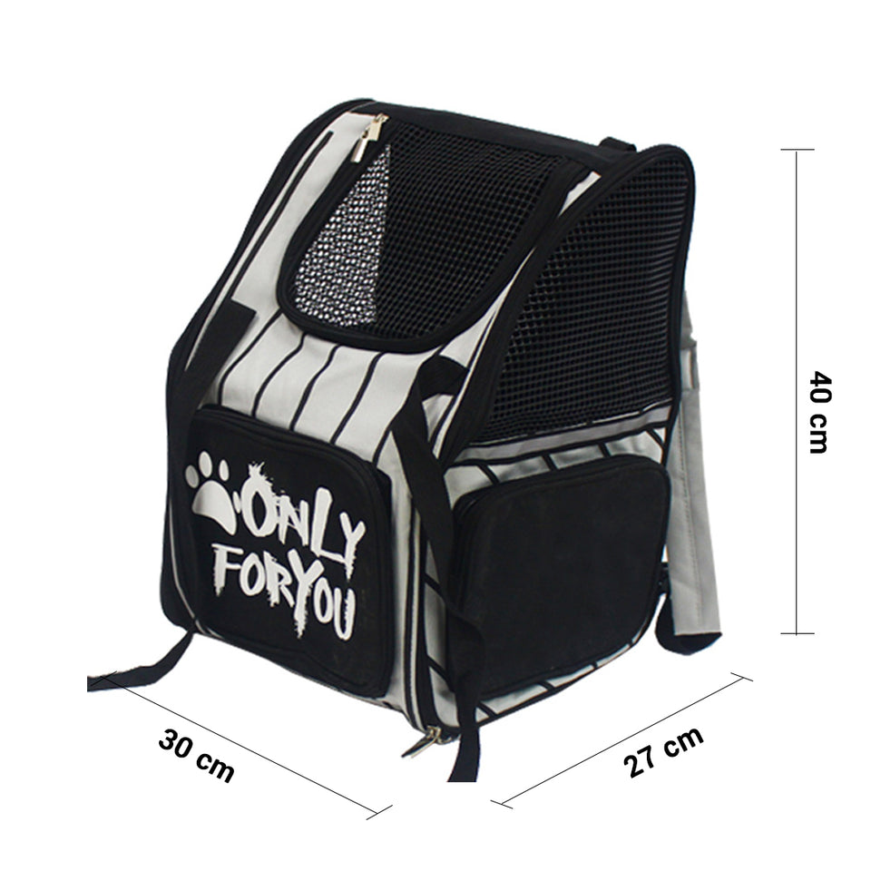 SOGA Black 2X Pet Carrier Backpack Breathable Mesh Portable Safety Travel Essentials Outdoor Bag