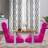 SOGA Floor Recliner Folding Lounge Sofa Futon Couch Folding Chair Cushion Pink x4
