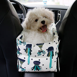 SOGA 2X Car Central Control Nest Pet Safety Travel Bed Dog Kennel Portable Washable Pet Bag White