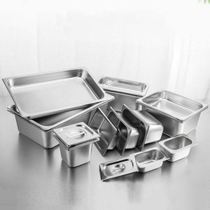 SOGA 2X Gastronorm GN Pan Full Size 1/1 GN Pan 10cm Deep Stainless Steel Tray