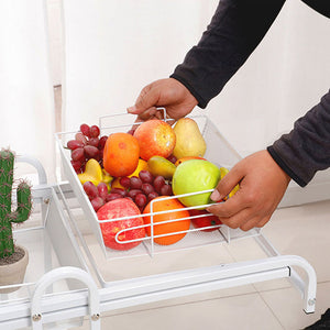 SOGA 2X 3 Tier Steel White Adjustable Kitchen Cart Multi-Functional Shelves Storage Organizer with Wheels