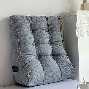 SOGA 2X 45cm Silver Triangular Wedge Lumbar Pillow Headboard Backrest Sofa Bed Cushion Home Decor