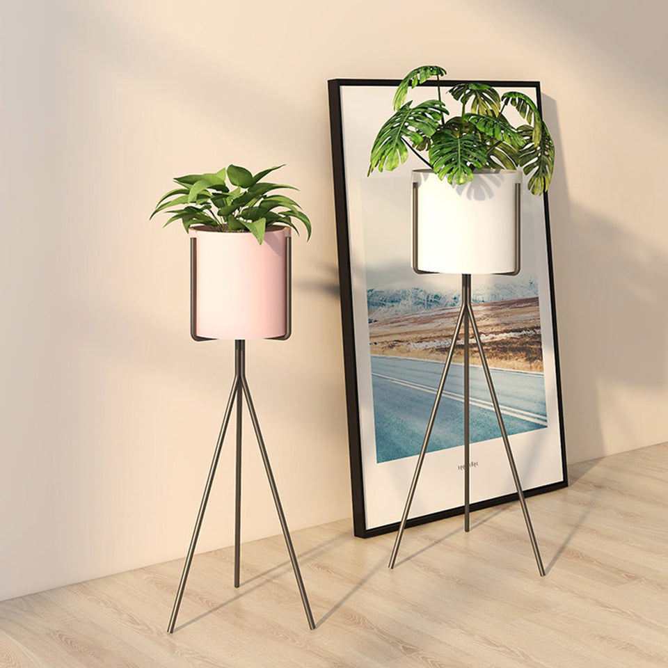 tripod plant hanger SOGA 80cm Tripod Flower Pot Plant Stand with Pink Flowerpot Holder Rac – buyinaus