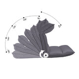 SOGA Grey Lounge Recliner Lazy Sofa Bed Tatami Cushion with Collapsible Backrest