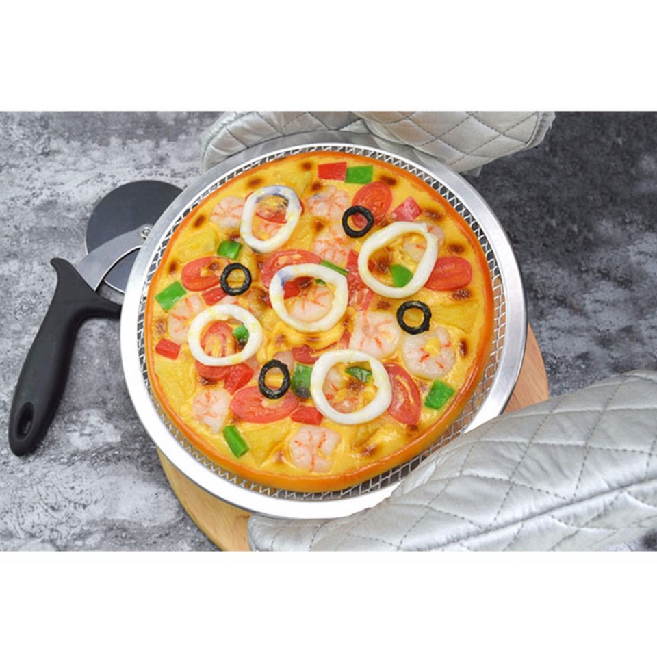 SOGA 6X 8-inch Round Seamless Aluminium Nonstick Commercial Grade Pizza Screen Baking Pan