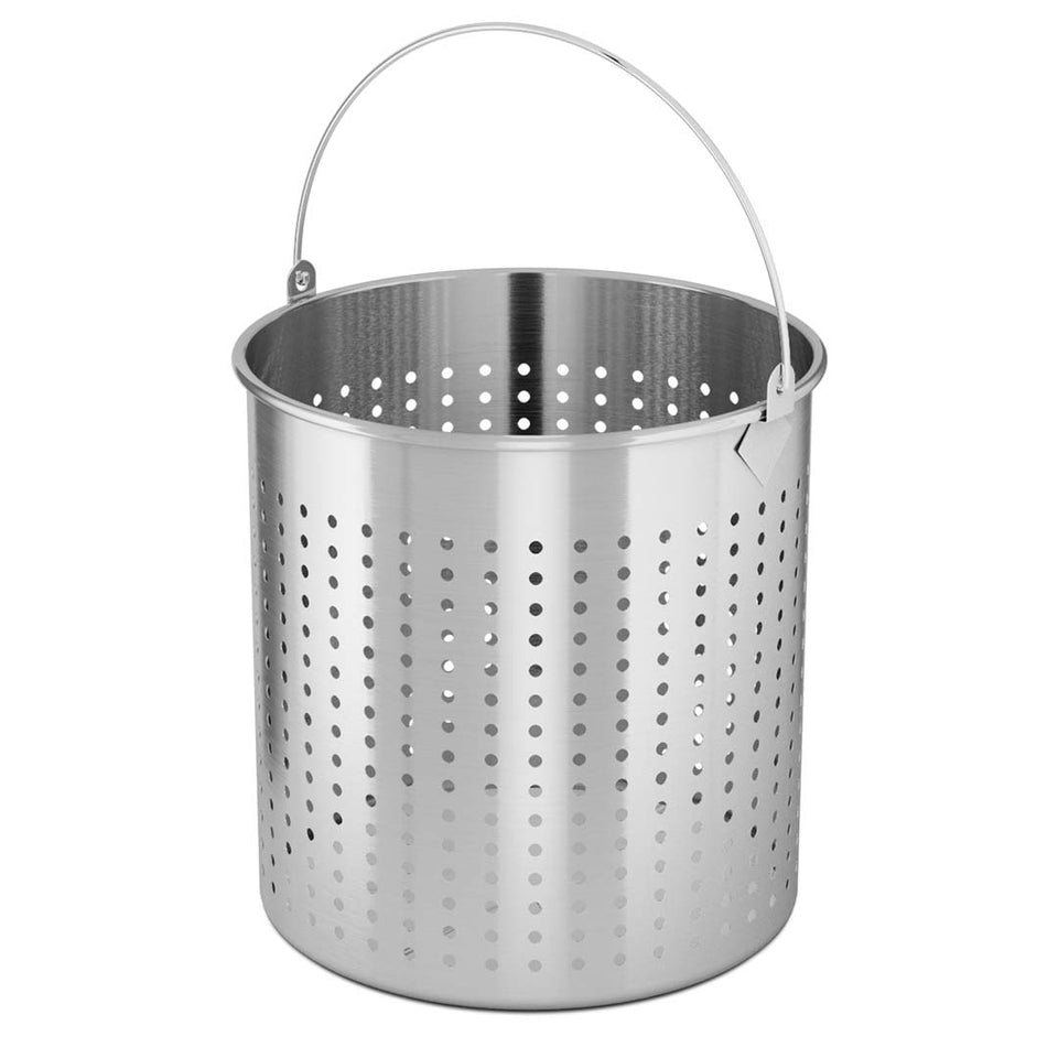 SOGA 98L 18/10 Stainless Steel Stockpot with Perforated Stock pot Basket Pasta Strainer