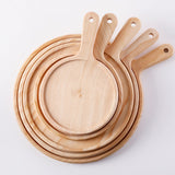 SOGA 2X 6 inch Round Premium Wooden Pine Food Serving Tray Charcuterie Board Paddle Home Decor