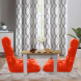 SOGA 2 Pack 6-Position Folding Floor Recliner Chairs Orange