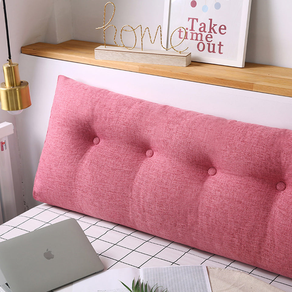 SOGA 2X 180cm Pink Triangular Wedge Bed Pillow Headboard Backrest Bedside Tatami Cushion Home Decor