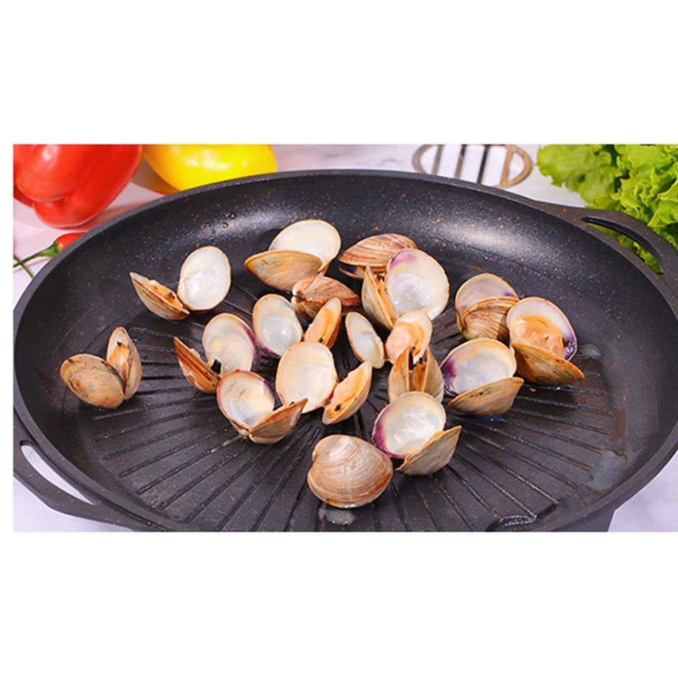 SOGA Non Stick Stone Coated Korean BBQ Grill Plate Round
