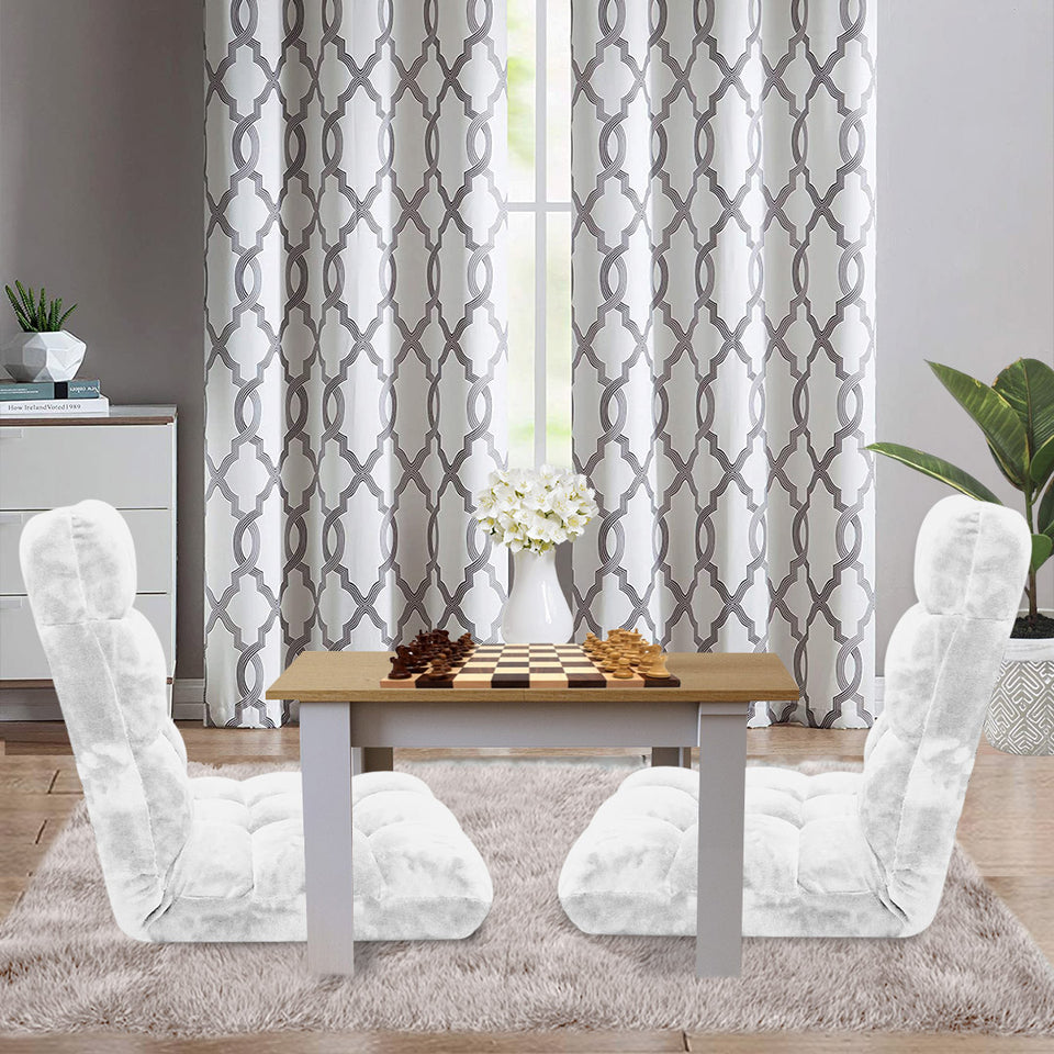 SOGA Floor Recliner Folding Lounge Sofa Futon Couch Folding Chair Cushion White x4