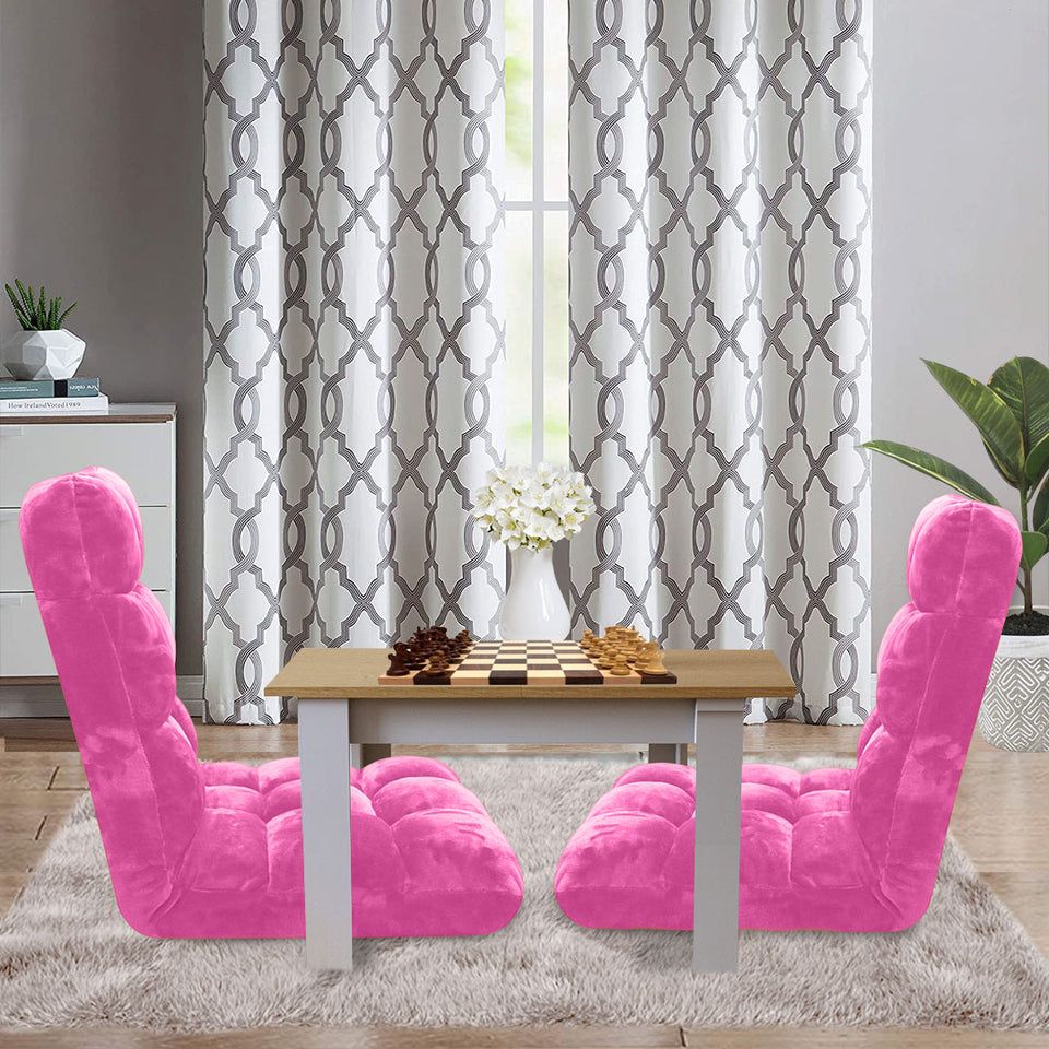SOGA Floor 4x Recliner Folding Lounge Sofa Futon Couch Folding Chair Cushion Light Pink