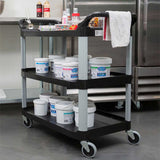 SOGA 2x 3 Tier Food Trolley Food Waste Cart With Two Bins Storage Kitchen Small
