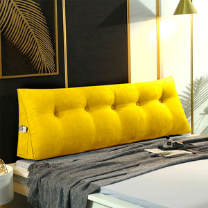 SOGA 2X 120cm Yellow Triangular Wedge Bed Pillow Headboard Backrest Bedside Tatami Cushion Home Decor