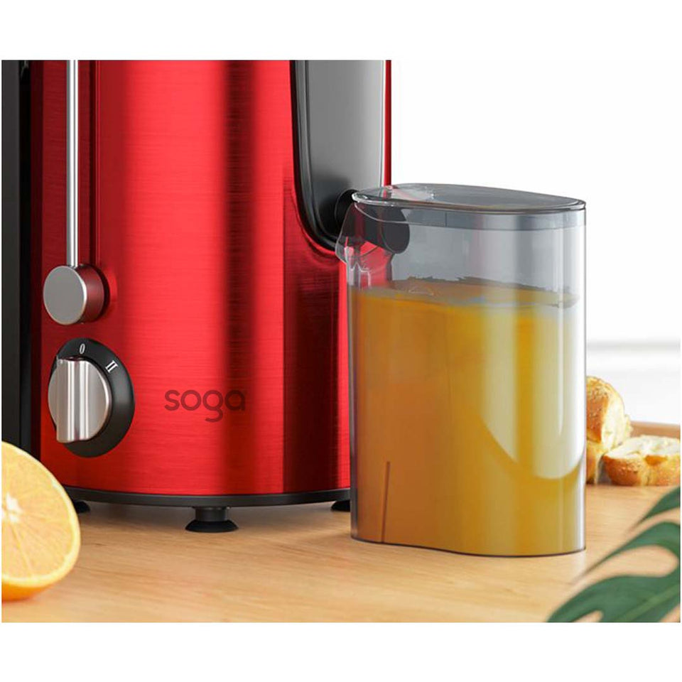 SOGA 2X Juicer 400W Professional Stainless Steel Whole Fruit Vegetable Juice Extractor Diet Red