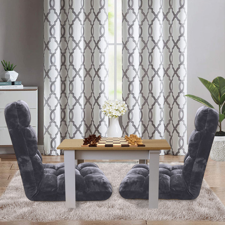 SOGA 4X Floor  Recliner Folding Lounge Sofa Futon Couch Folding Chair Cushion Grey