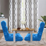 SOGA Floor Recliner Folding Lounge Sofa Futon Couch Folding Chair Cushion Blue x4