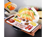 SOGA Electric Ceramic BBQ Grill Non-stick Surface Hot Plate for Indoor & Outdoor White